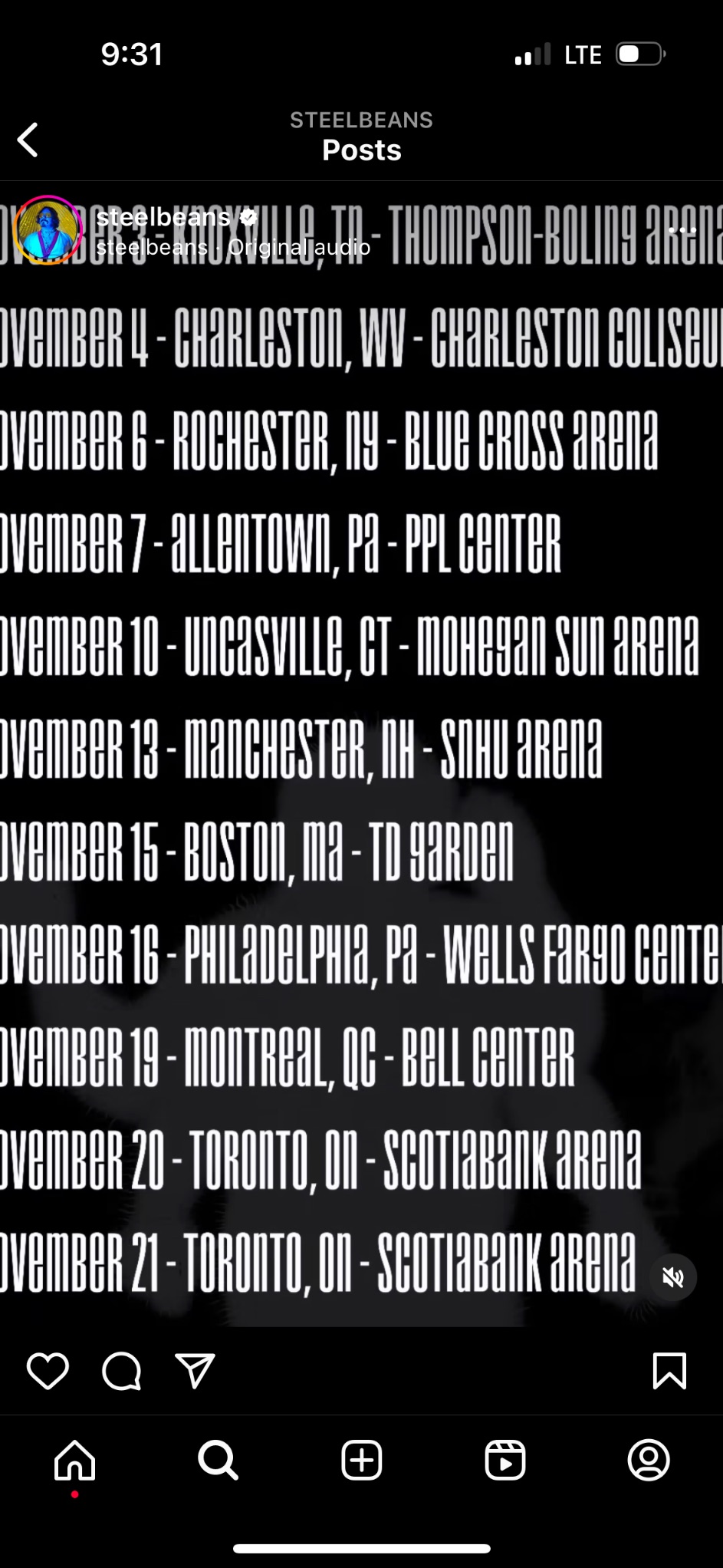 Who is support for Mohegan second night? It’s not on Steel Beans' tour list.